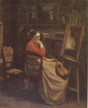 Jean Baptiste Camille  Corot The Studio (mk09) oil painting picture